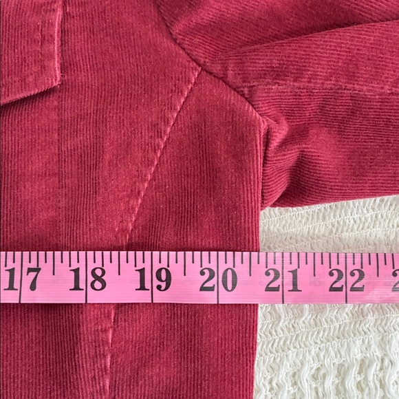 Talbots Petites Women's Large Burgundy Corduroy Jacket Stretch Cabincore Camping - Picture 6 of 6